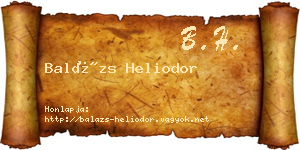 Balázs Heliodor névjegykártya